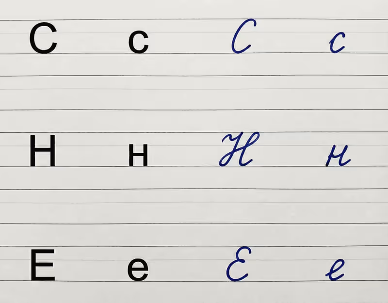 Lettres russes С, Н, Е - Leçon 2