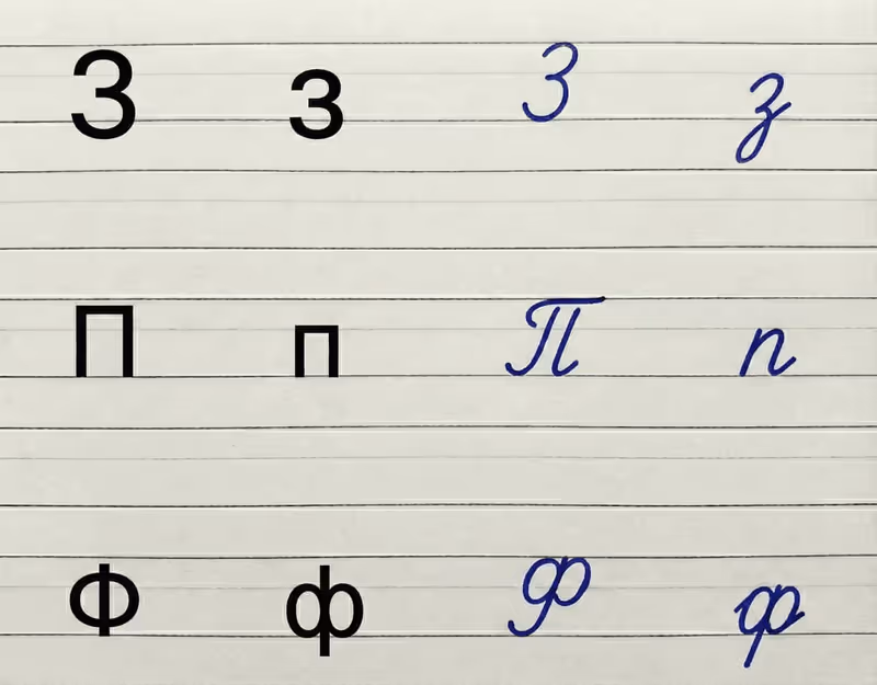 Russian letters З, П, Ф - Lesson 6