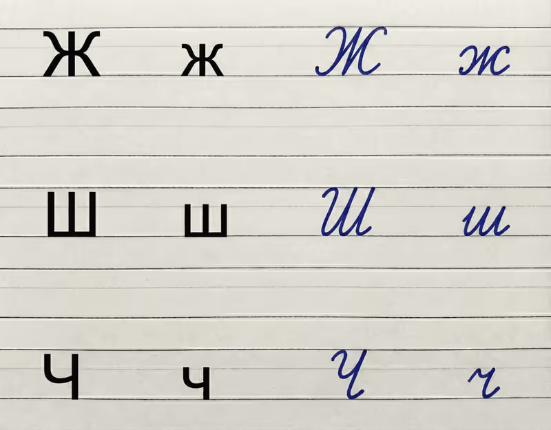 Russian letters Ж, Ш, Ч - Lesson 7