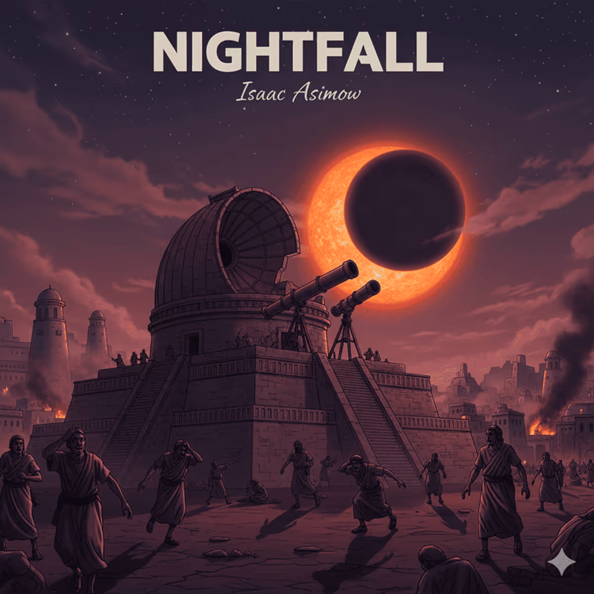 Illustration de la nouvelle Nightfall de Isaac Asimov