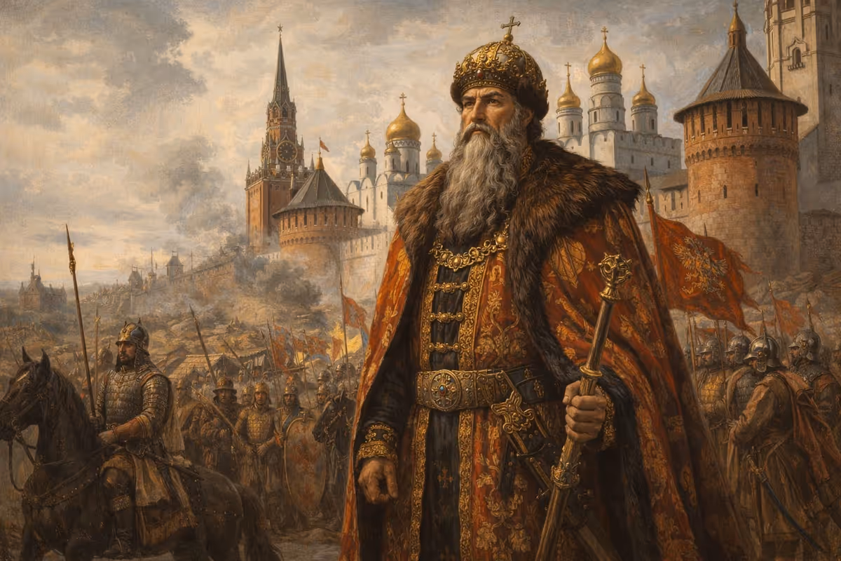 Ivan 3 devant église orthodoxe.